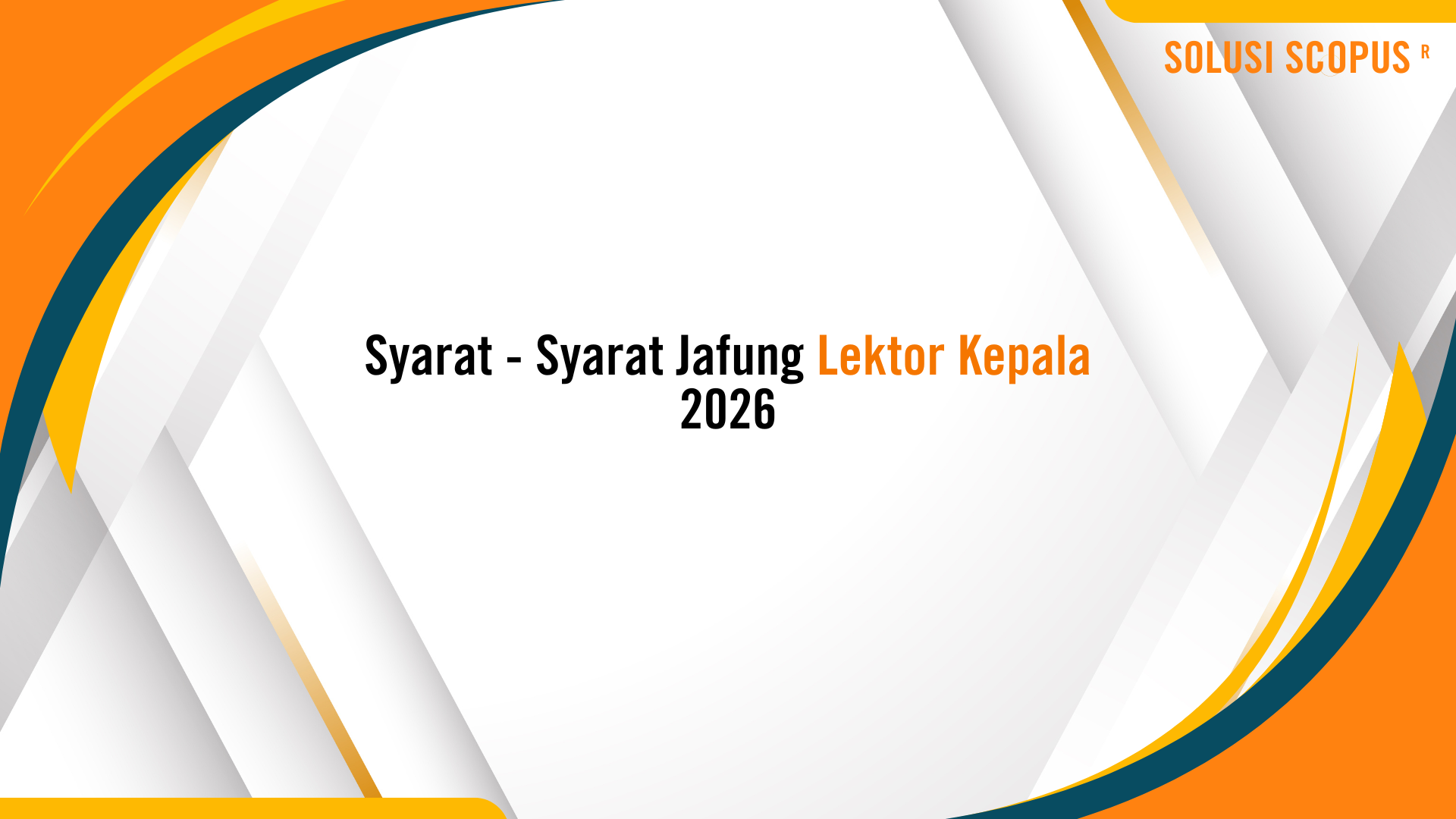 Syarat-syarat Jafung Lektor Kepala 2026
